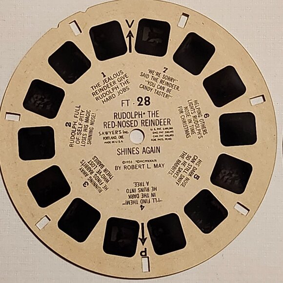 FESTIVE Vintage Rudolph The Red Nosed Reindeer View Master Reels Slides x 3 - Picture 6 of 7